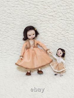 112 OOAK Dolls House Miniature Little Girl Doll, Toy Dolly & Wicker Settee