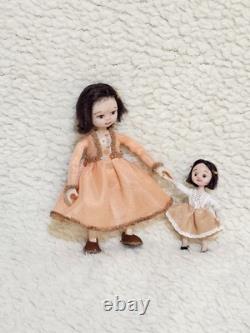 112 OOAK Dolls House Miniature Little Girl Doll, Toy Dolly & Wicker Settee