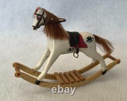112 Scale Dolls House Miniature Artisan Rocking Horse on Bows Handmade Unique