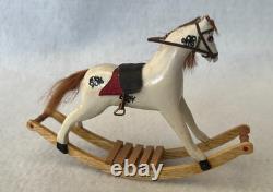 112 Scale Dolls House Miniature Artisan Rocking Horse on Bows Handmade Unique