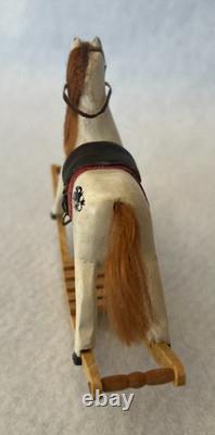 112 Scale Dolls House Miniature Artisan Rocking Horse on Bows Handmade Unique