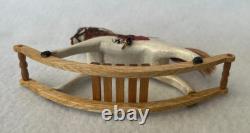 112 Scale Dolls House Miniature Artisan Rocking Horse on Bows Handmade Unique 112 Scale Dolls House Miniature Artisan Rocking Horse on Bows Handmade Unique
