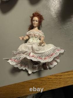 112th Scale Dolls House Miniatures Victorian Dolls Maid Chef Shopkeeper Toys