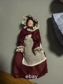 112th Scale Dolls House Miniatures Victorian Dolls Maid Chef Shopkeeper Toys