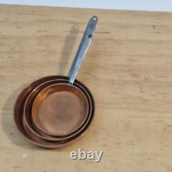 112th scale Dolls House, Set of 3 Solid Cooper Frying Pan Top Quality VS07