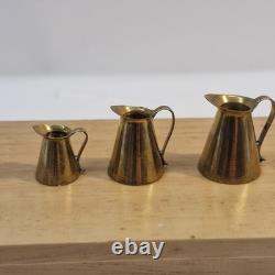 112th scale Dolls House, Set of 3 Solid Cooper Jugs British made VS06