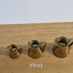 112th scale Dolls House, Set of 3 Solid Cooper Jugs British made VS06