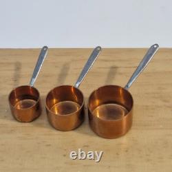 112th scale Dolls House, Set of 3 Solid Cooper Sauce Pan Top Quality VS08