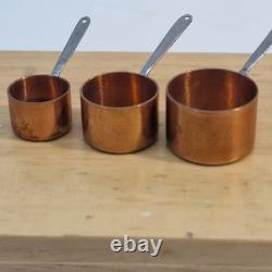 112th scale Dolls House, Set of 3 Solid Cooper Sauce Pan Top Quality VS08
