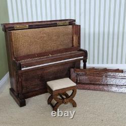 112th scale Dolls House. Upright Piano plus Stool British made Pre52