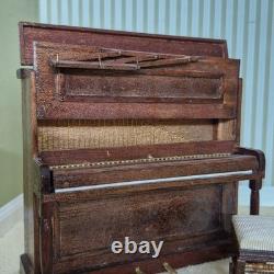 112th scale Dolls House. Upright Piano plus Stool British made Pre52