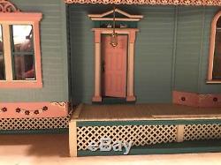 124 scale large Victorian painted lady dollhouse-rails/spindles need reglueing