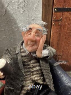 12th Scale Dolls House Miniature Artisan Doll. (Carol Bull) Bags Of Character