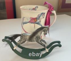 12th Scale Dolls House Miniature Artisan Rocking Horse On Bows Hand Painted Sm