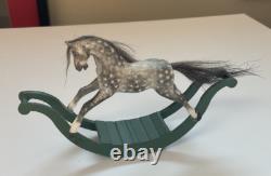 12th Scale Dolls House Miniature Artisan Rocking Horse On Bows Hand Painted Sm