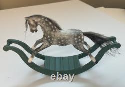 12th Scale Dolls House Miniature Artisan Rocking Horse On Bows Hand Painted Sm
