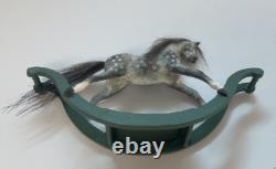 12th Scale Dolls House Miniature Artisan Rocking Horse On Bows Hand Painted Sm