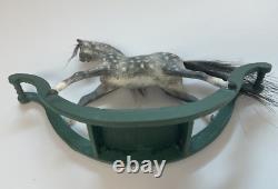12th Scale Dolls House Miniature Artisan Rocking Horse On Bows Hand Painted Sm