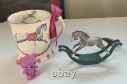 12th Scale Dolls House Miniature Artisan Rocking Horse On Bows Hand Painted Sm