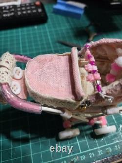 12th Scale Dolls House Miniature Pram 1/12