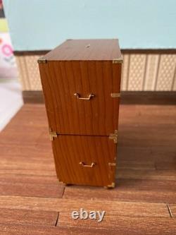 12th Scale Dollshouse Miniature Escutcheon Campaign Chest Plus Other Drawers