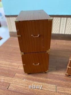 12th Scale Dollshouse Miniature Escutcheon Campaign Chest Plus Other Drawers