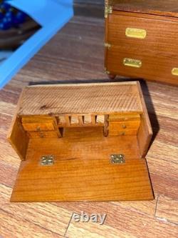 12th Scale Dollshouse Miniature Escutcheon Campaign Chest Plus Other Drawers