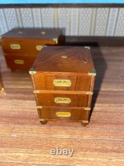 12th Scale Dollshouse Miniature Escutcheon Campaign Chest Plus Other Drawers