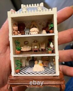 144th Scale Furnished Traditional Doll House Ooak miniature handmade collectable