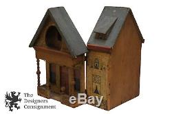 15 Antique Victorian Bliss Keyhole Wooden 2 Story Lithograph Doll House Hinged