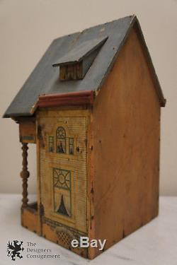 15 Antique Victorian Bliss Keyhole Wooden 2 Story Lithograph Doll House Hinged