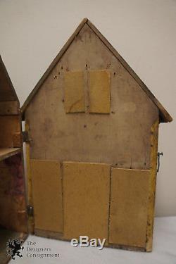 15 Antique Victorian Bliss Keyhole Wooden 2 Story Lithograph Doll House Hinged