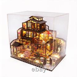 17 Models 124 DIY Dollhouse Miniature Wooden Doll House Kit +Music + LED + Tool