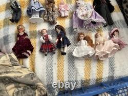 17 Porcelain Doll House Dolls Bundle Job Lot Vintage