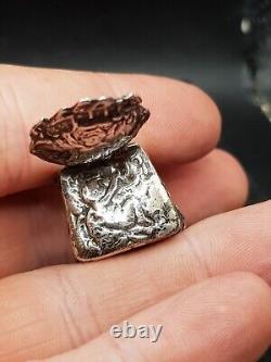 1901 Antique Sterling Silver Miniature Chair Dolls House Furniture B Muller