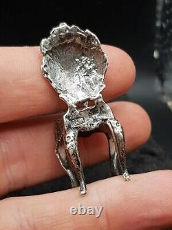 1901 Antique Sterling Silver Miniature Chair Dolls House Furniture B Muller