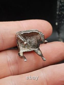 1901 Antique Sterling Silver Miniature Chair Dolls House Furniture B Muller