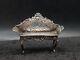 1901 Antique Sterling Silver Miniature Love Seat Dolls House Sofa Furniture