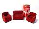1930's Miniature Doll's House Pit A Pat Red Velvet Suite Furniture