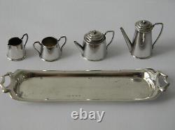 1971 Miniature English Sterling Silver Tea Set William A Humphries Doll House