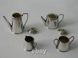 1971 Miniature English Sterling Silver Tea Set William A Humphries Doll House