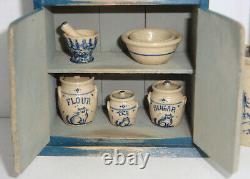 1978 Jim Holmes Dollhouse Mini Cupboard 18pcs Jane Graber Stoneware IGMA 112