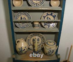 1978 Jim Holmes Dollhouse Mini Cupboard 18pcs Jane Graber Stoneware IGMA 112