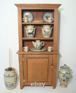 1988 Paul Rouleau Hutch Cupboard + 15 pcs IGMA Artist Jane Graber Stoneware 112