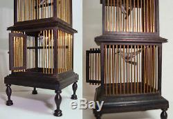 1988 Rare Judy Beals 4 Tier Birdcage & 4 birds by Barbara Ann Meyer 5 Finial Top