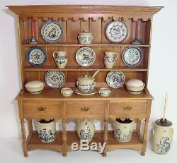 1992 Ben Holland DH Miniature Welsh Cupboard +23 pcs of Jane Graber Stoneware