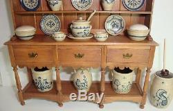 1992 Ben Holland DH Miniature Welsh Cupboard +23 pcs of Jane Graber Stoneware