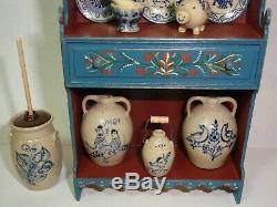 1996 Dollhouse Cupboard Renee Bowen Caroline Pierce + 19 pcs Jane Graber Pottery