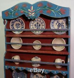 1996 Dollhouse Cupboard Renee Bowen Caroline Pierce + 19 pcs Jane Graber Pottery