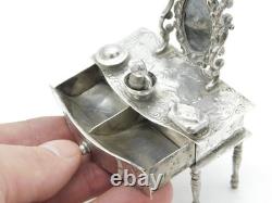 19th Century Dutch Sterling Silver Dolls House Dressing Table Antique c1880